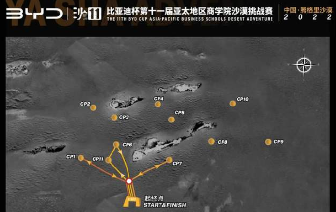 沙11｜比亞迪杯第十一屆亞太地區(qū)商學(xué)院沙漠挑戰(zhàn)賽C隊賽事路線圖